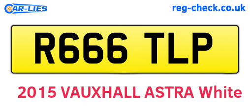 R666TLP are the vehicle registration plates.