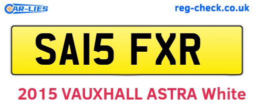 SA15FXR are the vehicle registration plates.