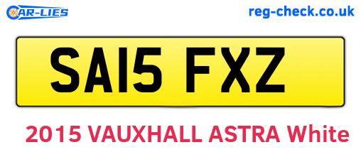 SA15FXZ are the vehicle registration plates.