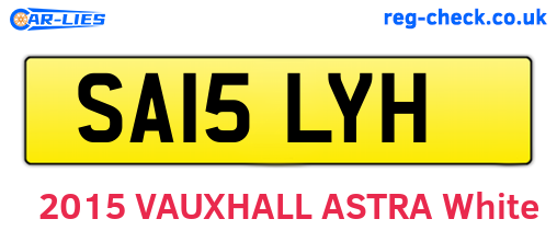 SA15LYH are the vehicle registration plates.