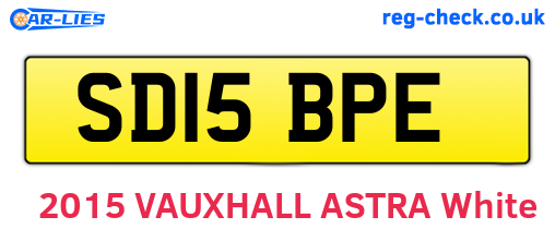 SD15BPE are the vehicle registration plates.