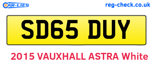 SD65DUY are the vehicle registration plates.