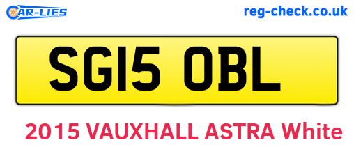 SG15OBL are the vehicle registration plates.
