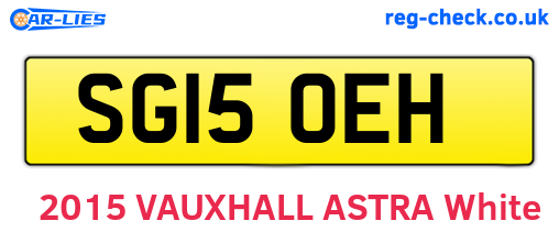 SG15OEH are the vehicle registration plates.