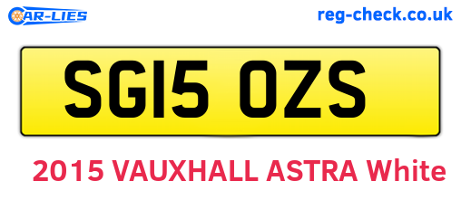 SG15OZS are the vehicle registration plates.