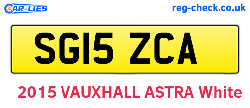 SG15ZCA are the vehicle registration plates.