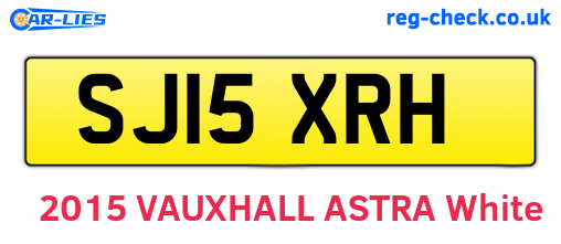 SJ15XRH are the vehicle registration plates.