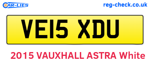 VE15XDU are the vehicle registration plates.