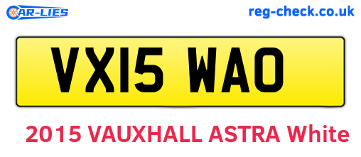VX15WAO are the vehicle registration plates.