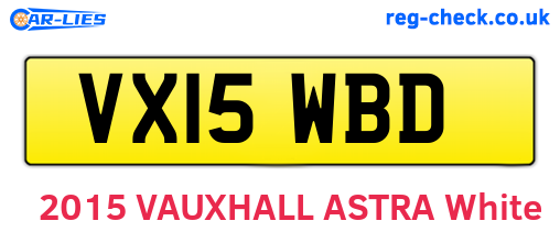 VX15WBD are the vehicle registration plates.