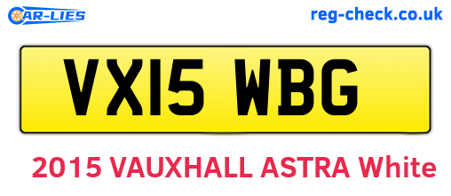 VX15WBG are the vehicle registration plates.