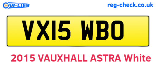 VX15WBO are the vehicle registration plates.