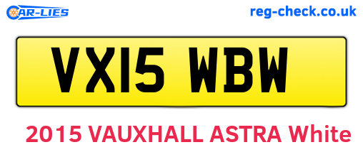 VX15WBW are the vehicle registration plates.