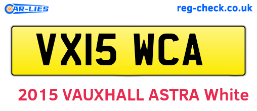 VX15WCA are the vehicle registration plates.