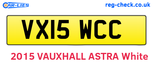 VX15WCC are the vehicle registration plates.