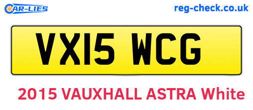 VX15WCG are the vehicle registration plates.