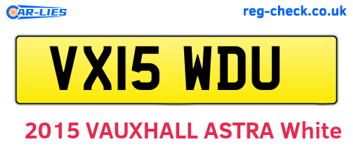 VX15WDU are the vehicle registration plates.