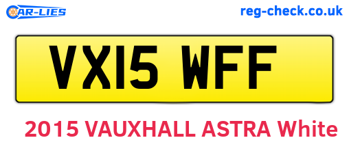 VX15WFF are the vehicle registration plates.