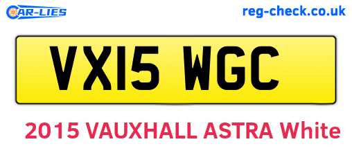 VX15WGC are the vehicle registration plates.