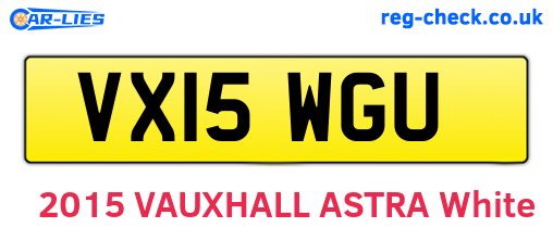 VX15WGU are the vehicle registration plates.