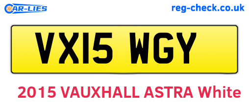 VX15WGY are the vehicle registration plates.