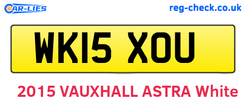 WK15XOU are the vehicle registration plates.