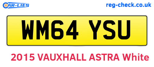 WM64YSU are the vehicle registration plates.