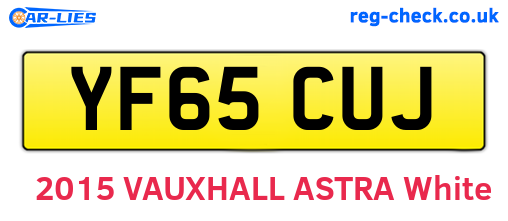 YF65CUJ are the vehicle registration plates.