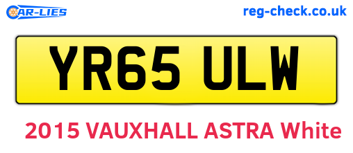 YR65ULW are the vehicle registration plates.