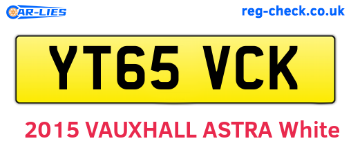 YT65VCK are the vehicle registration plates.
