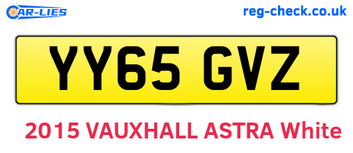 YY65GVZ are the vehicle registration plates.