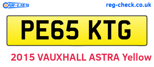 PE65KTG are the vehicle registration plates.