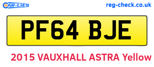 PF64BJE are the vehicle registration plates.