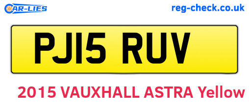 PJ15RUV are the vehicle registration plates.