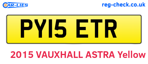 PY15ETR are the vehicle registration plates.