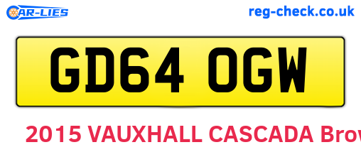 GD64OGW are the vehicle registration plates.