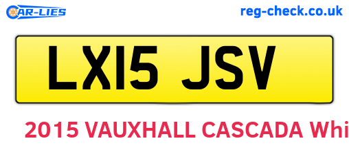 LX15JSV are the vehicle registration plates.
