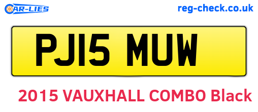 PJ15MUW are the vehicle registration plates.