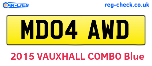 MD04AWD are the vehicle registration plates.