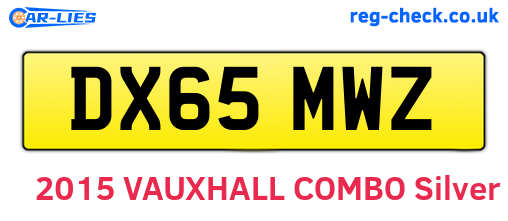 DX65MWZ are the vehicle registration plates.