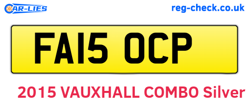 FA15OCP are the vehicle registration plates.