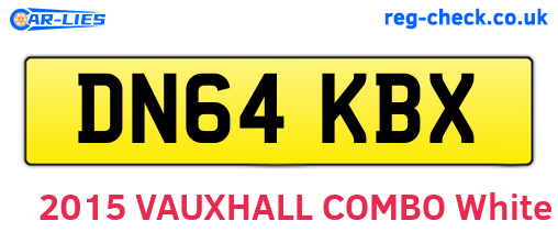 DN64KBX are the vehicle registration plates.