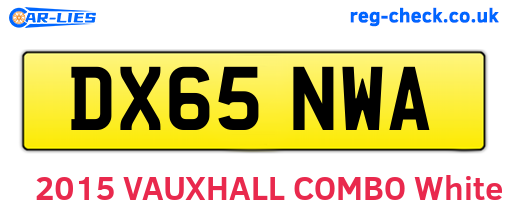 DX65NWA are the vehicle registration plates.