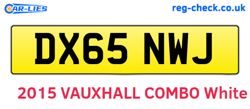 DX65NWJ are the vehicle registration plates.