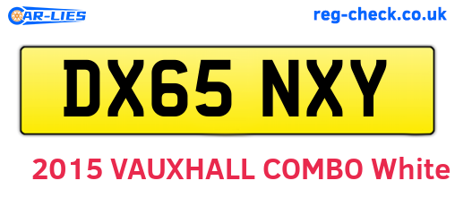 DX65NXY are the vehicle registration plates.