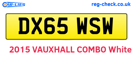 DX65WSW are the vehicle registration plates.
