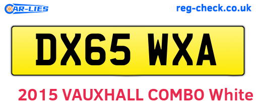 DX65WXA are the vehicle registration plates.