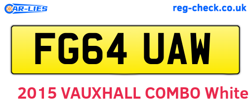 FG64UAW are the vehicle registration plates.