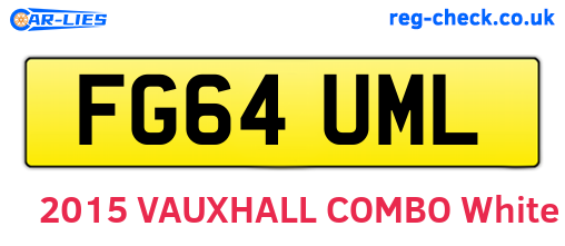 FG64UML are the vehicle registration plates.