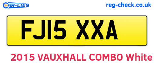 FJ15XXA are the vehicle registration plates.
